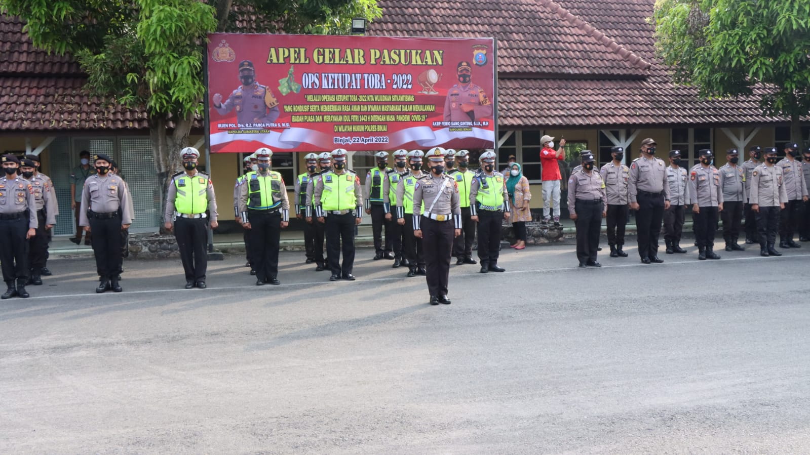 POLRES BINJAI BERSAMA INSTANSI TERKAIT LAKSANAKAN GELAR PASUKAN OPS KETUPAT TOBA-2022