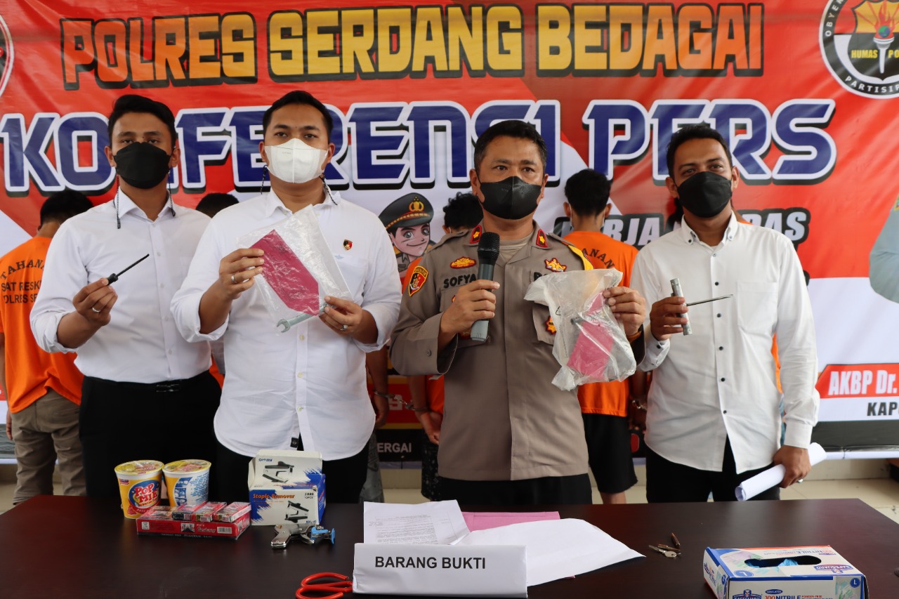 Terekam CCTV, Polres Serdang Bedagai Ungkap 6 Pelaku Komplotan Pencuri.