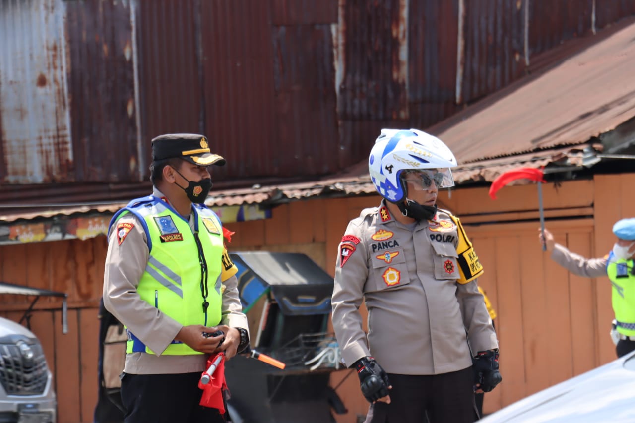 Kapolda Sumut Pantau Situasi Arus Lalu lintas di Wilkum Polres Tebing Tinggi