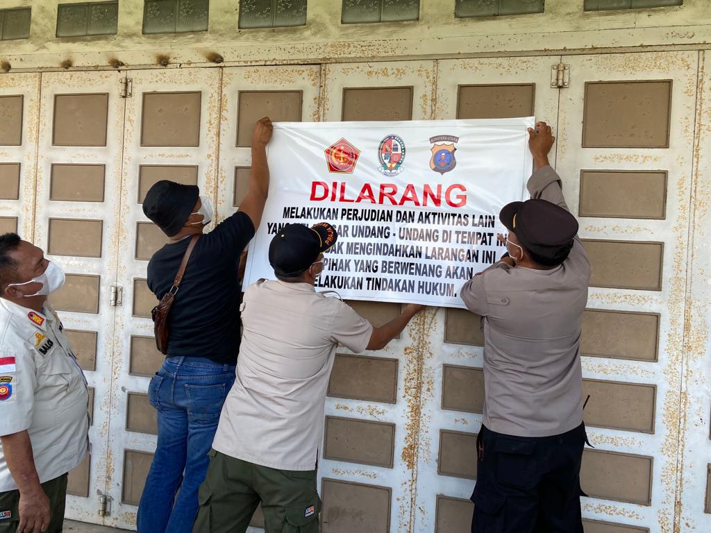Polresta Deli Serdang,Pemkab Deli Serdang dan TNI/Denpom I/I-3 Lubuk Pakam Laksanakan Penertiban Lokasi Tempat Perjudian