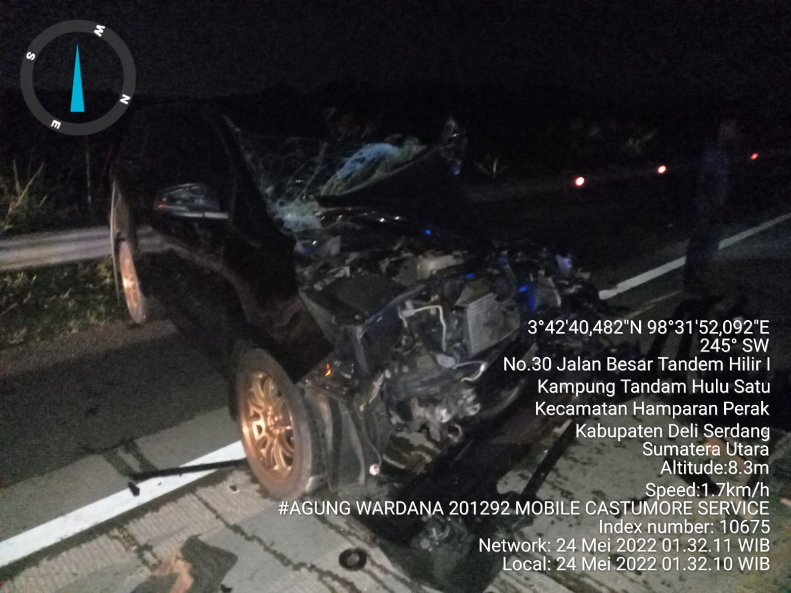 Unit Lakalantas Polres Binjai Tangani Kecelakaan Beruntun di Jalan Tol Binjai – Stabat