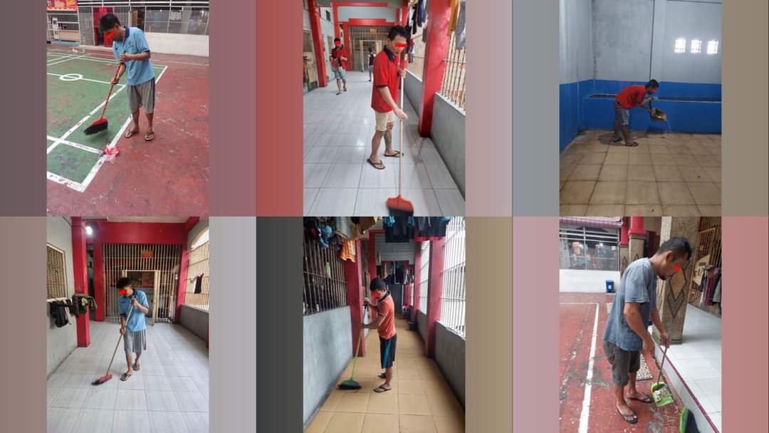 KEGIATAN RUTIN WARGA BINAAN RUTAN KELAS I LABUHAN DELI KUMHAM SUMUT DALAM MENJAGA KEBERSIHAN