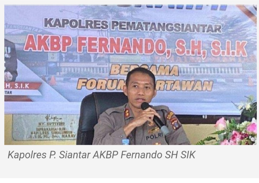 Rekam Jejak kapolres Pematang Siantar AKBP Fernando S.H,SIK Pernah Tangkap Gubernur Sumut