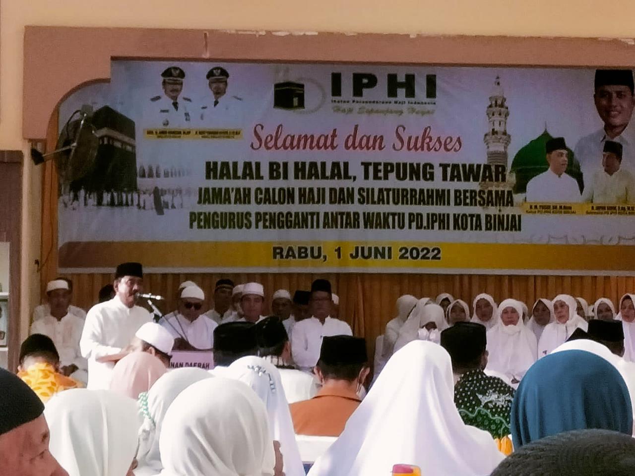 Wakapolres Binjai Hadiri Halal Bihalal Serta Tepung Tawar Jemaah Haji Kota Binjai