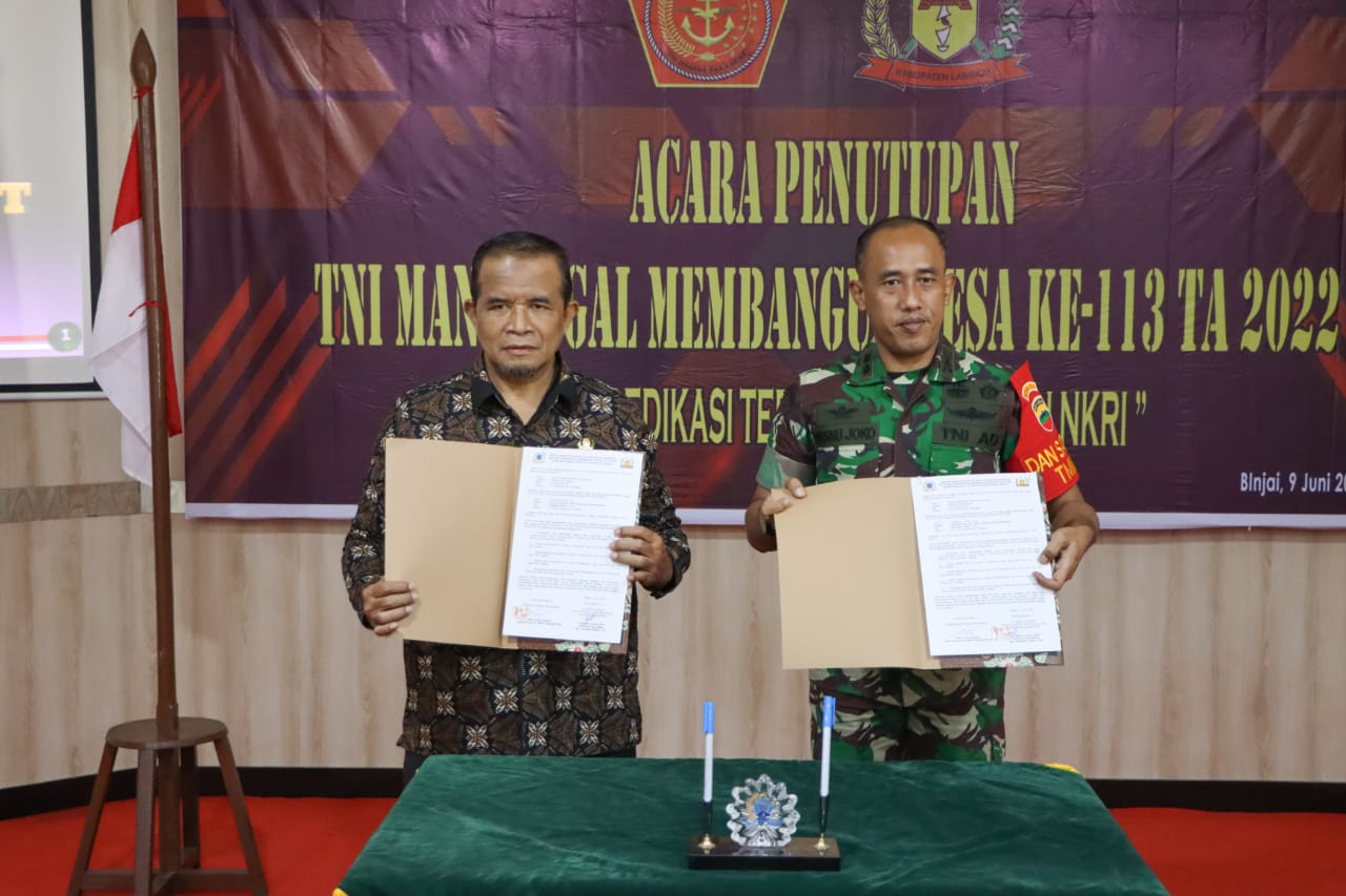 Kapolres Binjai Hadiri Penutupan TNI MANUNGGAL MEMBANGUN DESA Ke 113 TA 2022
