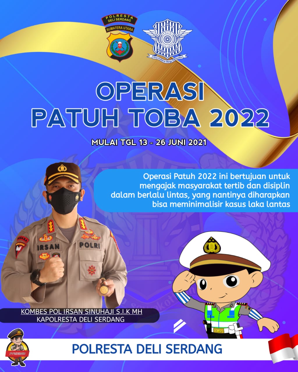 Polresta Deli Serdang Sosialisasikan Operasi Patuh Toba 2022 Lewat Media Sosial
