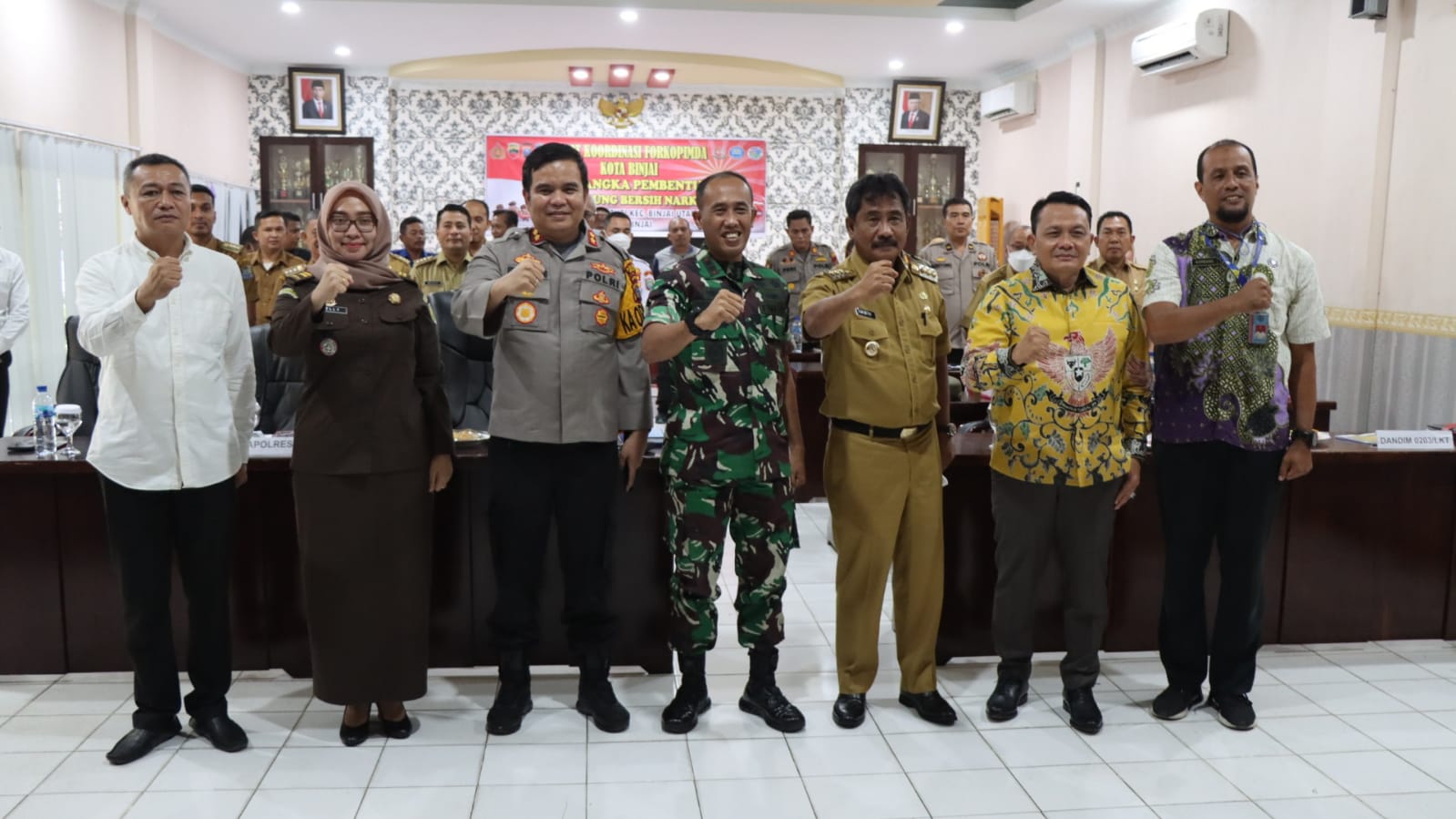 Polres Binjai Laksanakan Rakor Bersama Forkopimda Bentuk Pos Kampung Bersih Narkoba