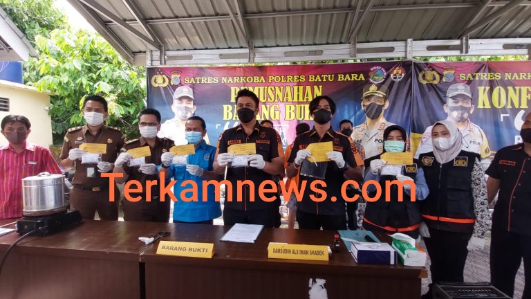 Satnarkoba Polres Batubara Musnahkan 429 Gram Sabu