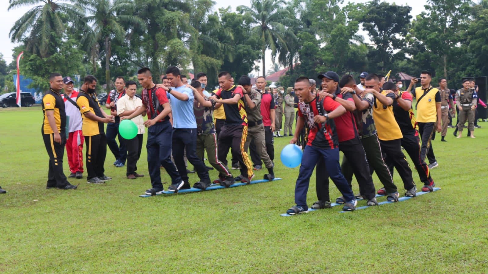 Sambut Hari Bhayangkara Ke-76 Polres Binjai Laksanakan Olah Raga Bersama Forkopimda