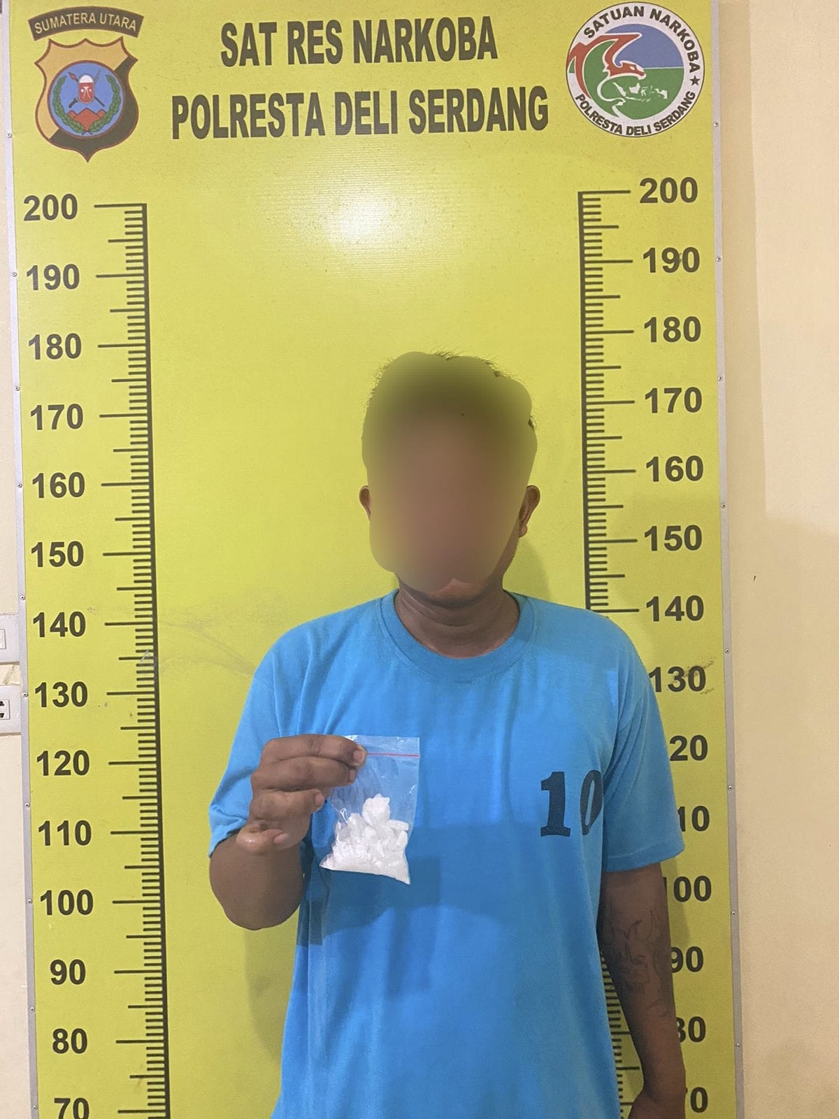 Tim Tekab Sat Res Narkoba Polresta Deli Serdang berhasil meringkus seorang pria saat membawa Sabu