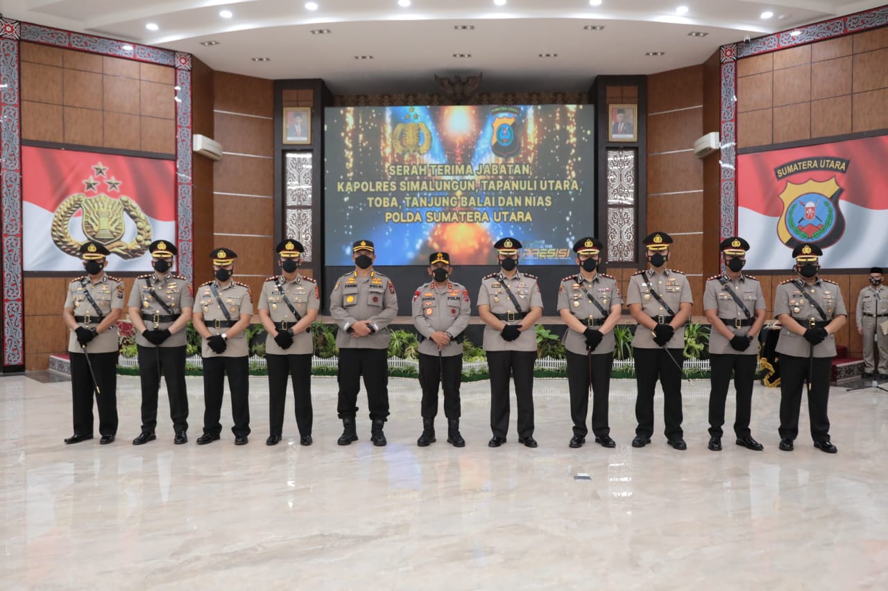 Kapolda Sumut Lantik 5 Kapolres