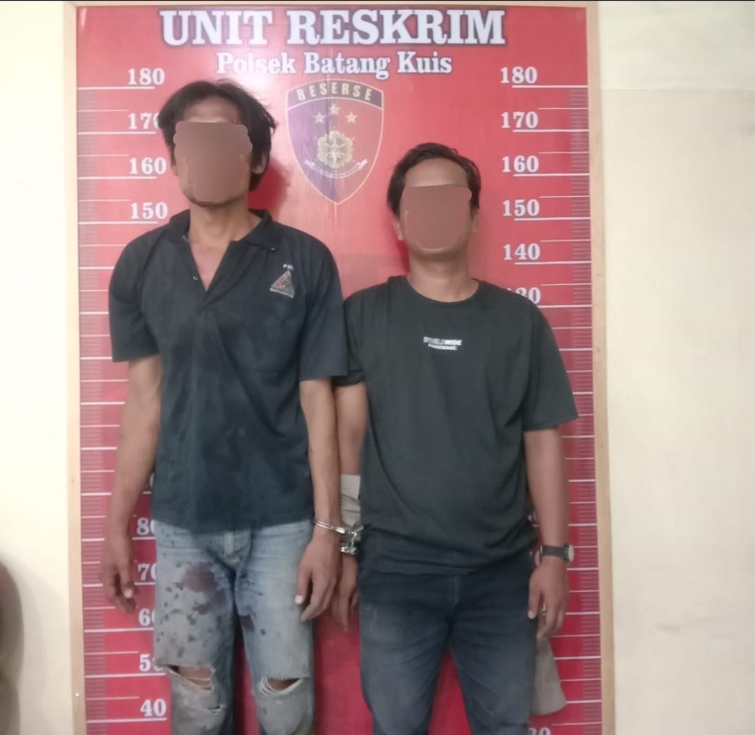 Tim Tekab Polsek Batang Kuis Amankan Dua Orang Pelaku Pencurian Komponen Perangkat Tower XL Axiata.