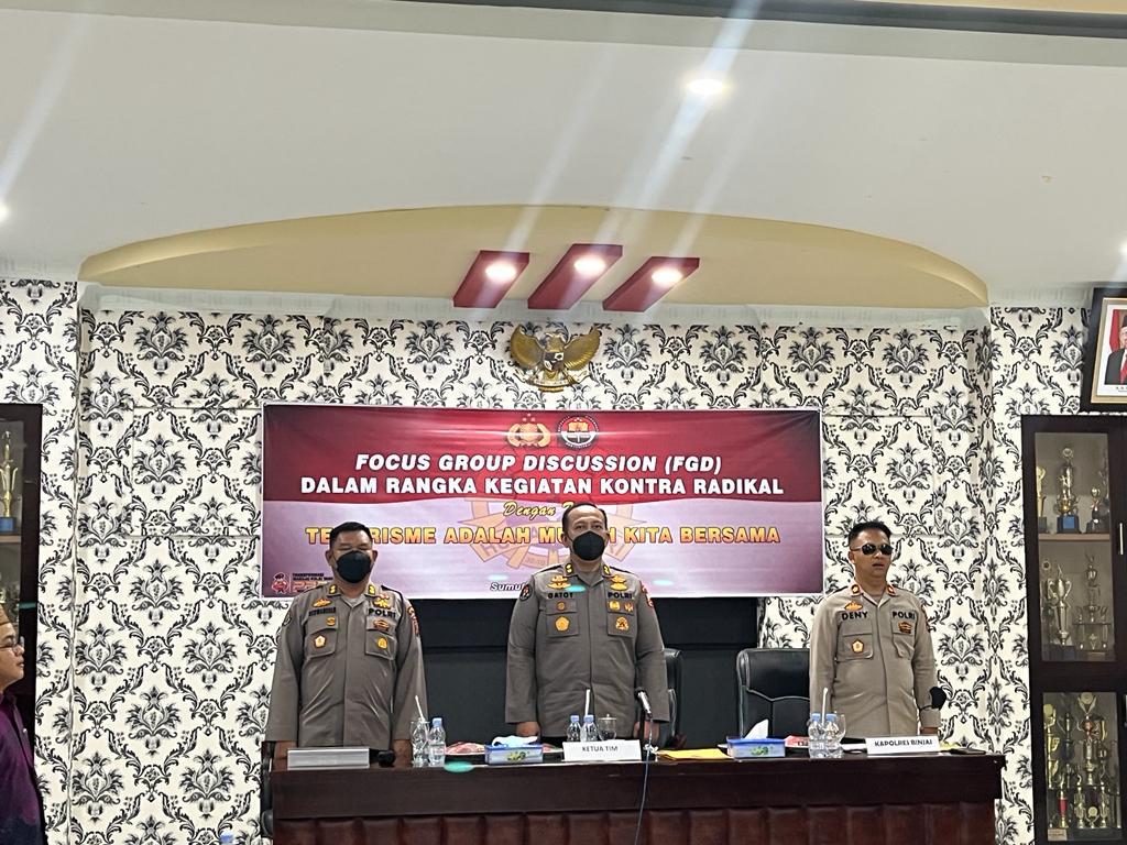 DIVHUMAS POLRI BERSAMA POLRES BINJAI, TOKOH AGAMA, TOKOH MASYARAKAT, TOKOH PEMUDA DAN MEDIA MELAKSANAKAN FGD