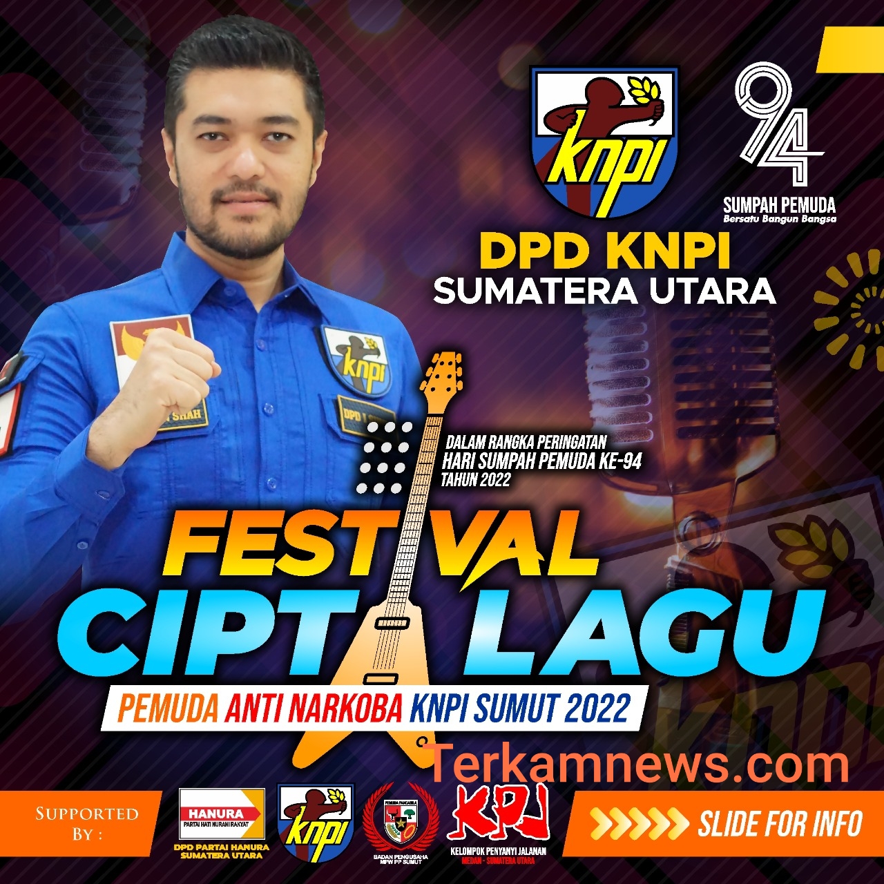 Festival Cipta Lagu Pemuda Anti Narkoba KNPI Sumut 2022, El Adrian Shah Siapkan Hadiah Puluhan Juta Rupiah