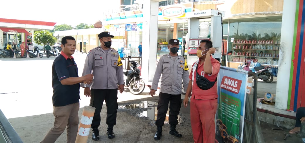 Polsek Galang Polresta Deli Serdang Rutin Patroli Ke SPBU Untuk Monitoring BBM