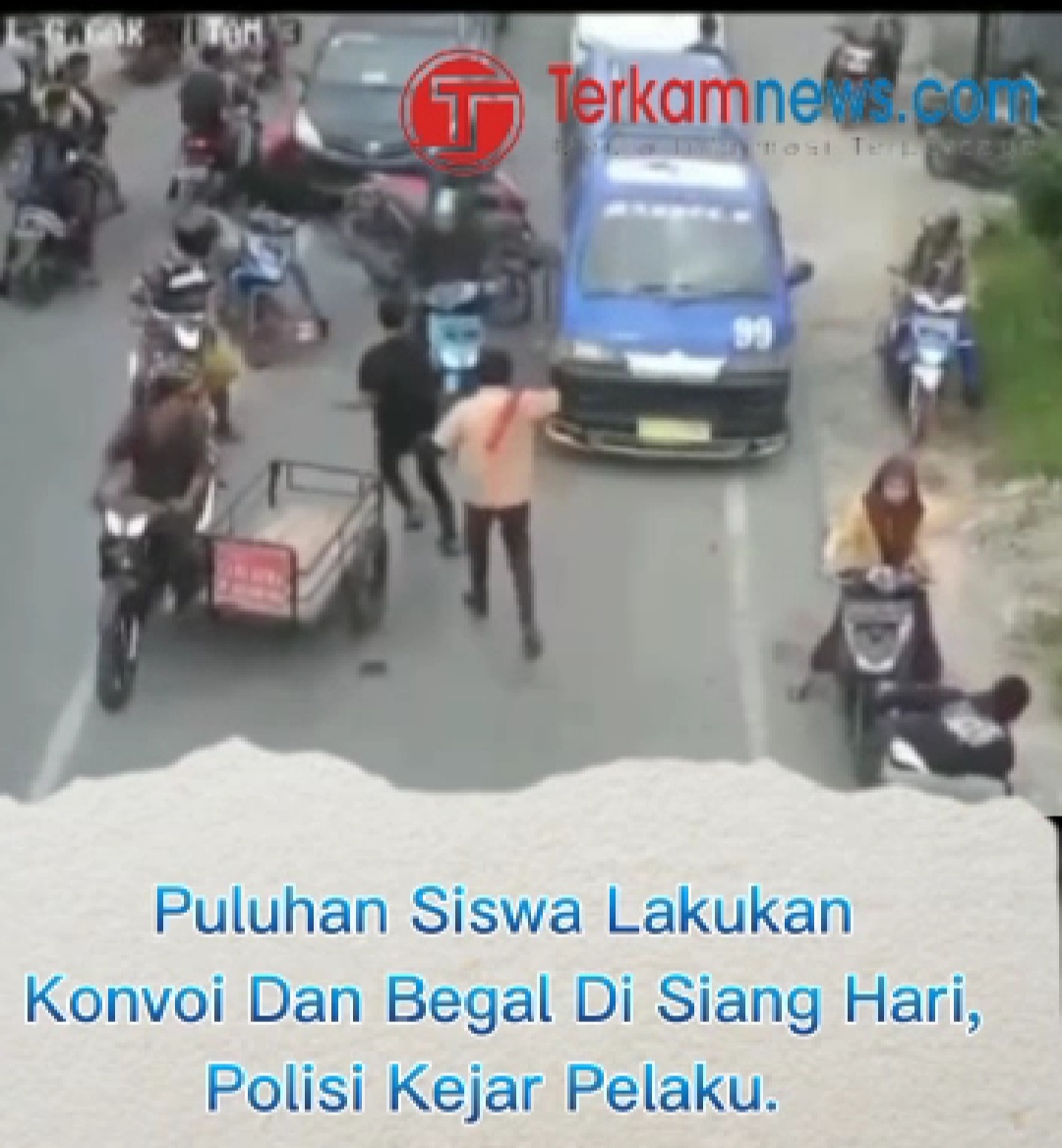 Puluhan Siswa Lakukan Aksi Konvoi Dan Membegal Di Siang Hari, Polisi Buru Pelaku