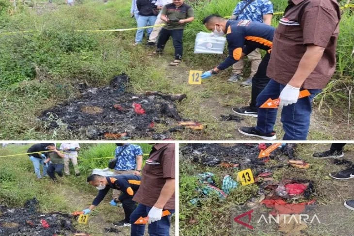 SUAMI MUTILASI LALU BAKAR TUBUH ISTRINYA DI DOLOK SANGGUL HUMBANG HASUNDUTAN.