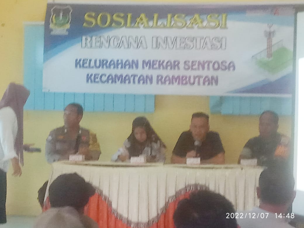 Lurah Mekar Sentosa Adakan Rapat Sosualisasi Rencana Investasi di Tebing Tinggi
