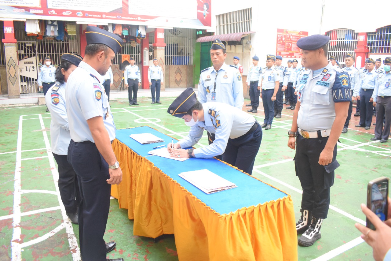 Rutan Kelas I Labuhan Deli Apel Penandatanganan Komitmen Bersama Menuju WBK/WBBM 2023