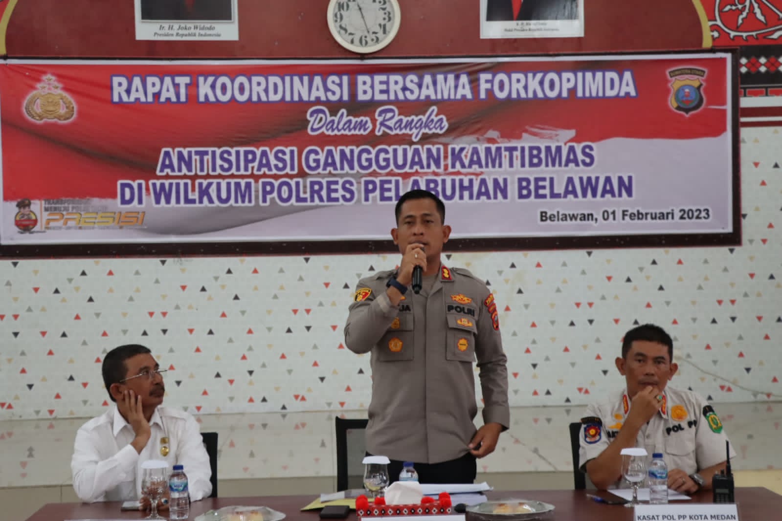 RAKOR FORKOPIMDA, POLRES PELABUHAN BELAWAN AKAN TINDAK TEGAS PELAKU TAWURAN