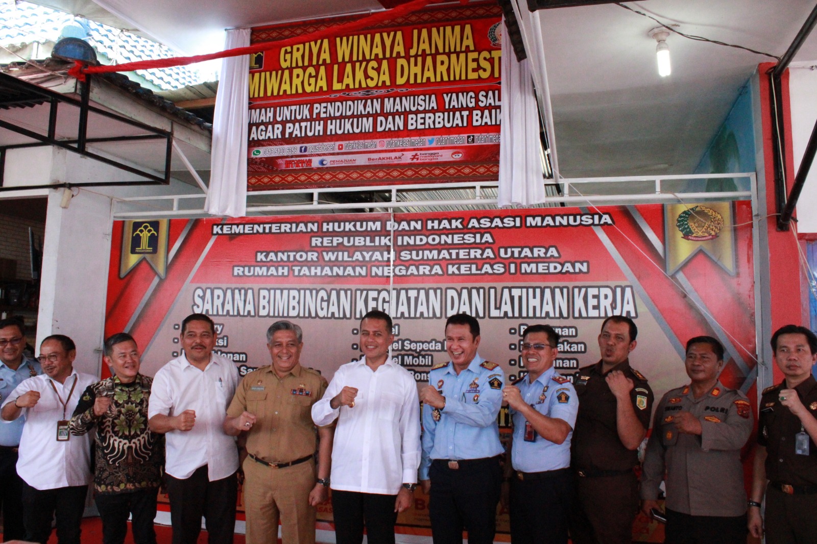 DUKUNG PROGRAM MANUSIA MANDIRI, WAGUBSU HADIRI PERESMIAN SARANA BIMBINGAN KEGIATAN DAN PELATIHAN KERJA RUTAN 1 MEDAN KANWIL KUMHAM SUMUT