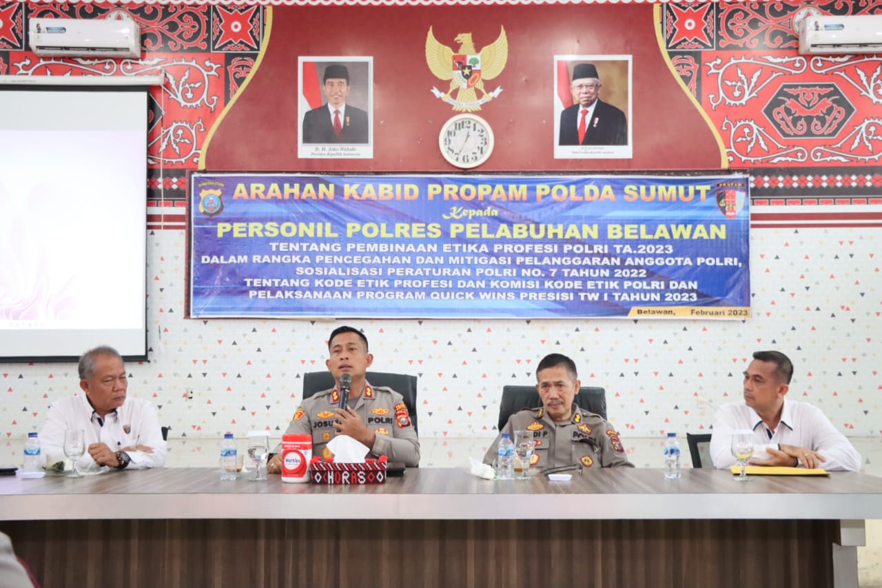 Polres Pelabuhan Belawan Laksanakan Pembinaan Etika Profesi Polri Bersama Bid Propam Polda Sumut