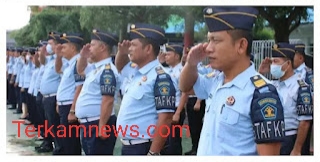 Kasi Pelayanan Tahanan Rutan Kelas 1 Medan Cek Kesiapan Anggota Dalam Apel Pagi