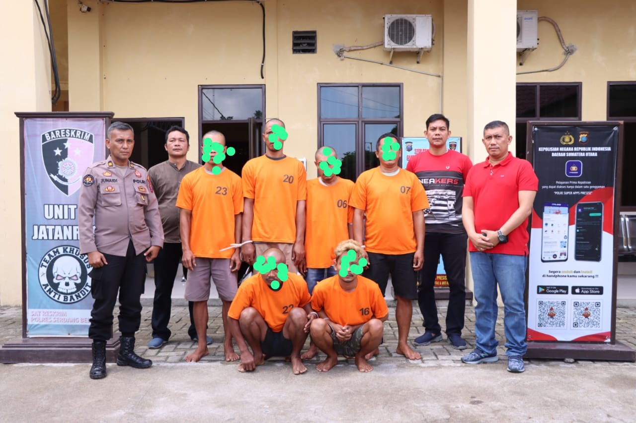 Tim Opsnal Sat Reskrim Polres Sergai Berhasil Menangkap 6 Orang Tersangka Penganiayaan