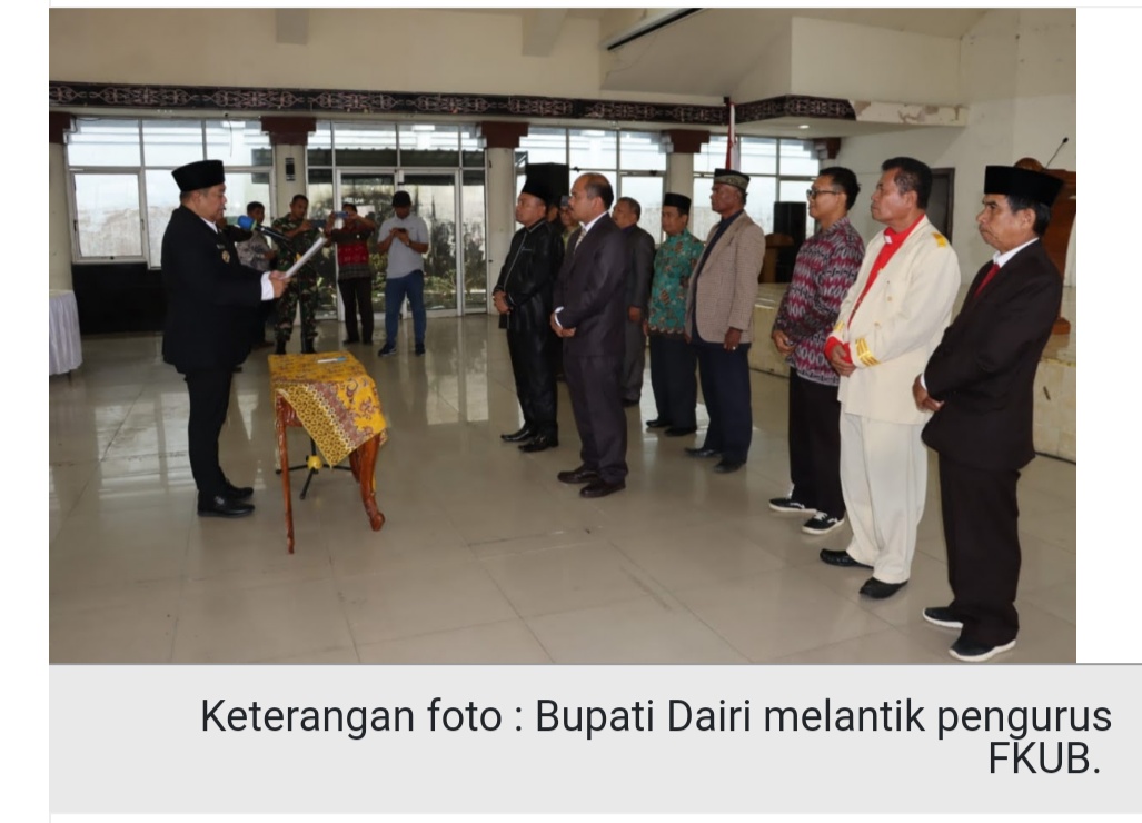 Bupati Dairi; Lantik Pengurus Forum Kerukunan Umat Beragama