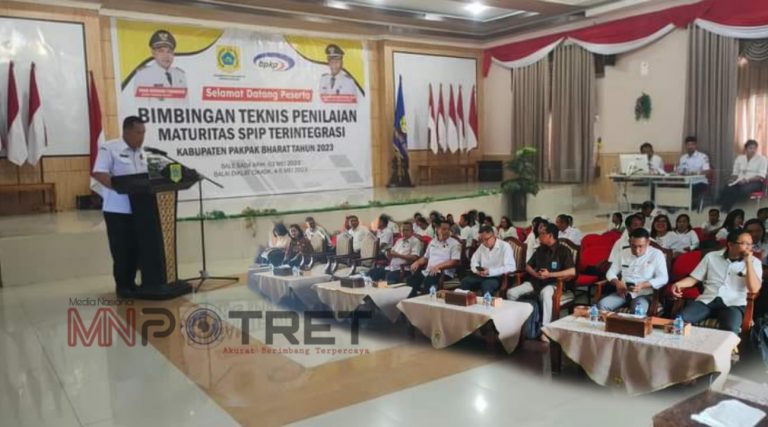 Wakili Bupati Pakpak Bharat, Inspektur Sumantri Bancin Buka Bimtek Penilaian Maturitas SPIP