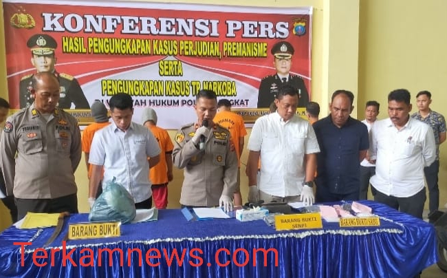 Waka Polres Langkat Pimpin Konferensi Pers Kasus Penangkapan Narkoba