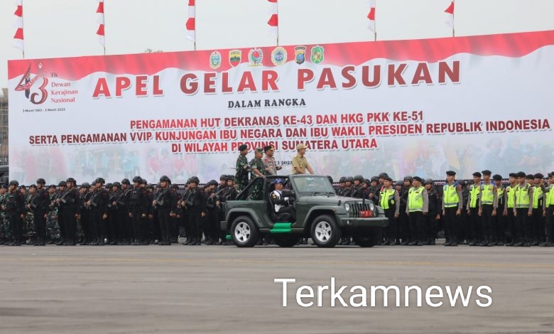 Forkopimda Sumut Apel Gelar Pasukan Kunjungan Ibu Negara dan Ibu Wakil Presiden Republik Indonesia