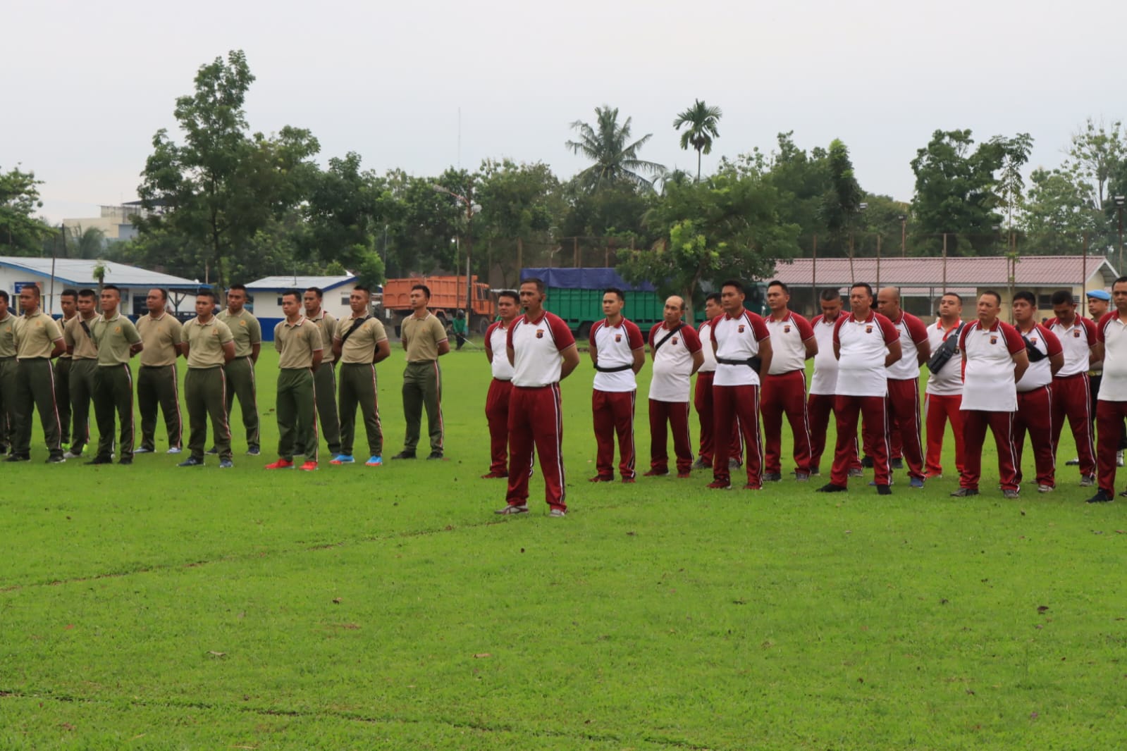 Dalam Rangka Menyambut HUT Bhayangkara Ke-77 Polres Binjai Melaksanakan Giat Olahraga Bersama TNI- Polri