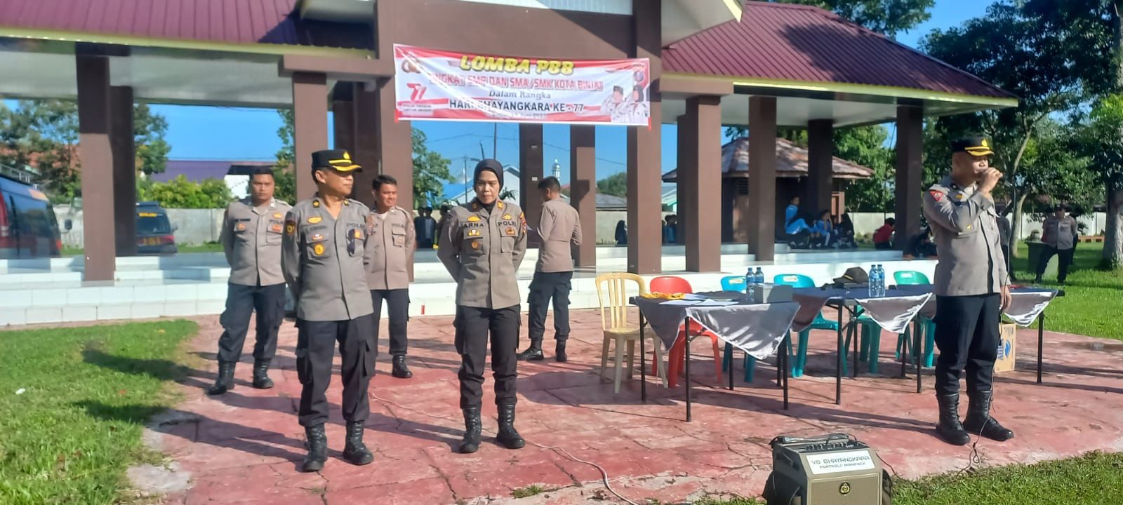 Memeriahkan Hari Bhayangkara ke 77 Polres Binjai adakan lomba PBB tingkat SMA dan SMP
