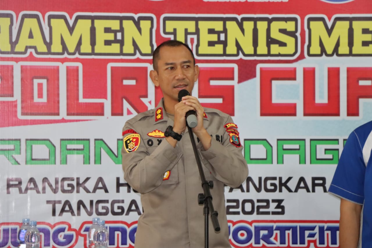 Sambut HUT Bhayangkara Ke 77 Polres Sergai Buka Open Turnamen Tenis Meja