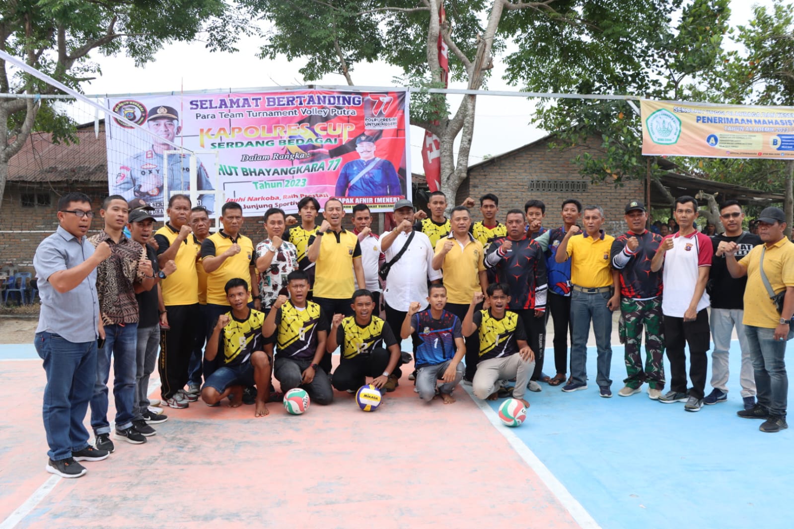 Sambut HUT Bhayangkara Ke 77 Polres Sergai Buka Turnamen Bola Volly