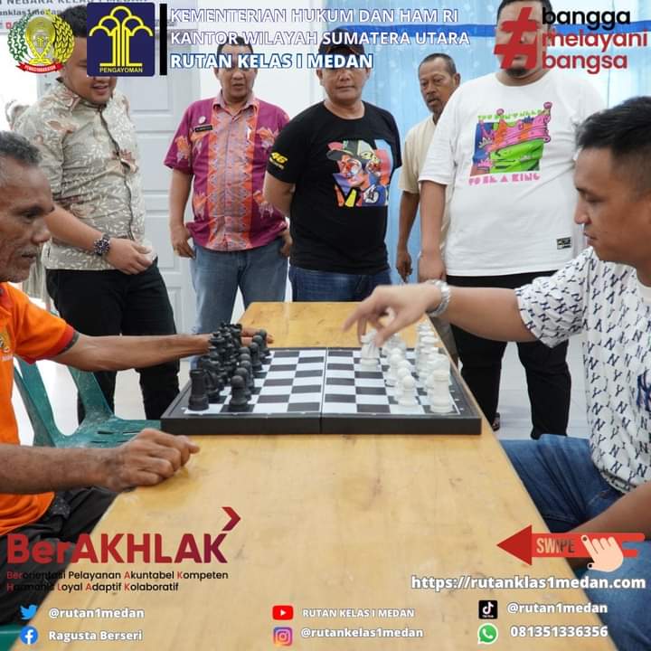 Rutan Kelas I Medan Kumham Sumut Buka Turnamen Catur Antar WBP Usia 50 Tahun Keatas