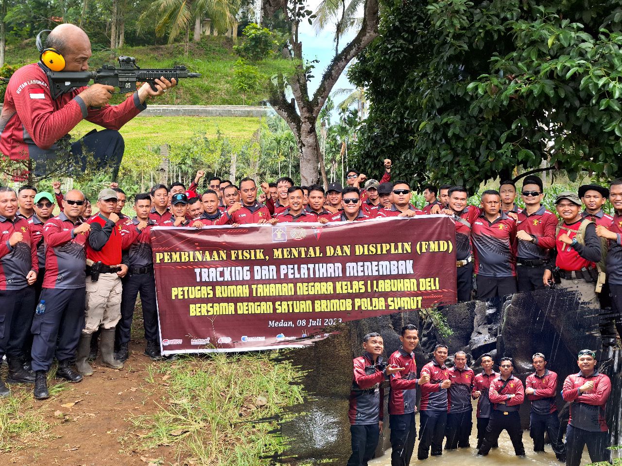 Bina Fisik Mental dan Disiplin, Rutan Kelas I Labuhan Deli Kumham Sumut Gelar Tracking dan Latihan Menembak