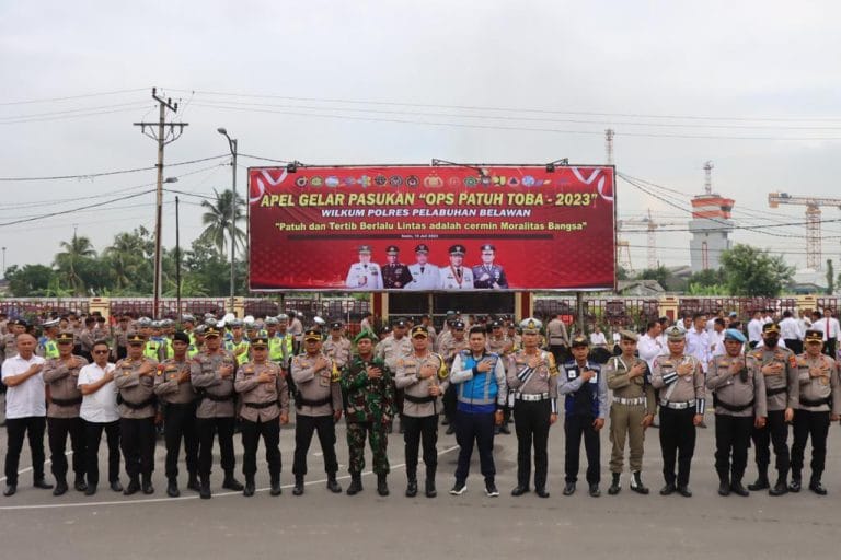 Polres Pelabuhan Belawan Melaksanakan Apel Gelar Pasukan Operasi Patuh Toba 2023