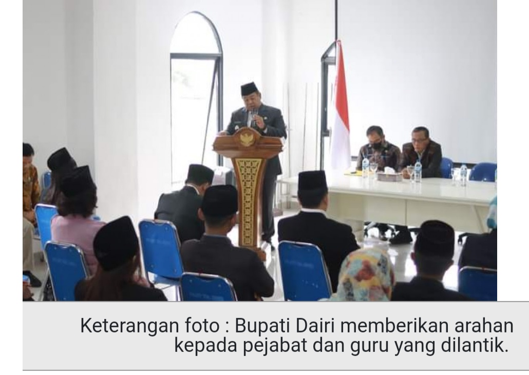 Bupati Dairi Melantik Pejabat Eselon II dan III serta Sejumlah Kepala Sekolah Dasar