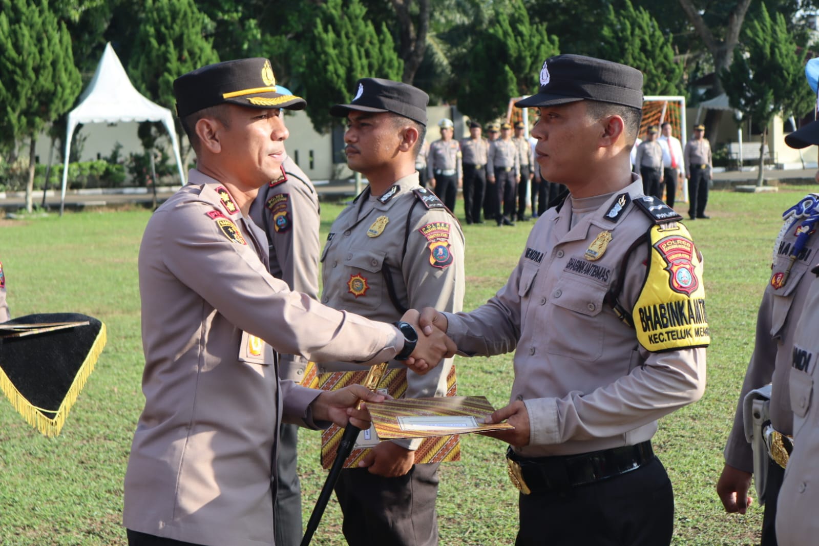 Polres Sergai Gelar Apel Pemberian Piagam Penghargaan Kepada Personil Berprestasi