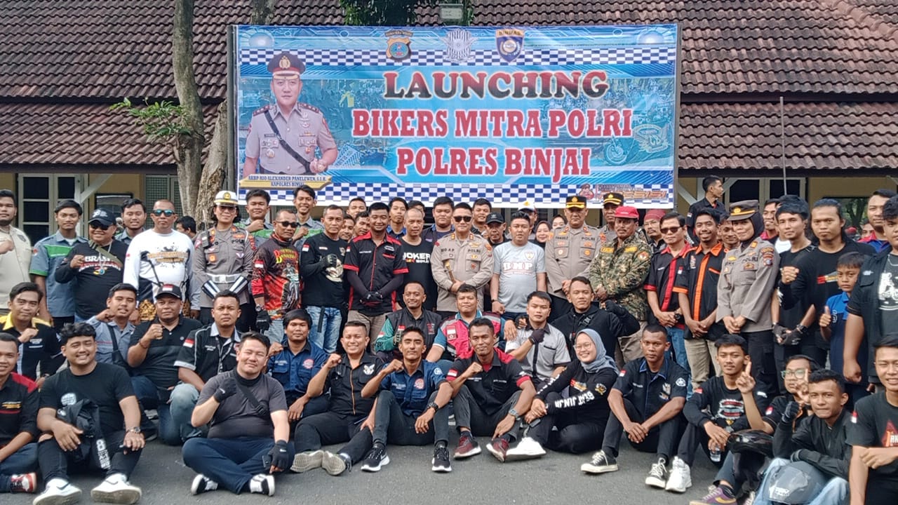 Polres Binjai menggelar Louncing Bikers Mitra Polri Polres Binjai