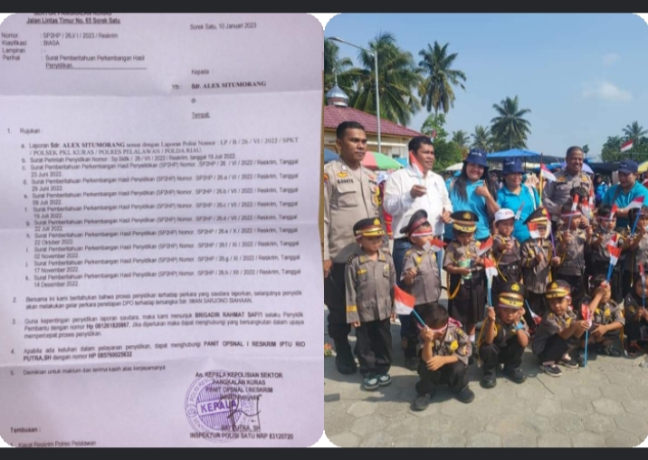 Dicari Polisi Tersangka Kasus Perampasan Sepeda Motor Malah Berfoto Bersama Pihak Kepolisian Polsek Pangkalan Kuras