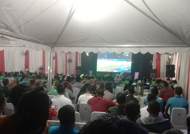 Nobar Kapolda Sumut Bersama Komunitas Ojol Dan Awak Betor Medan Final Piala Suzuki AFF U-23
