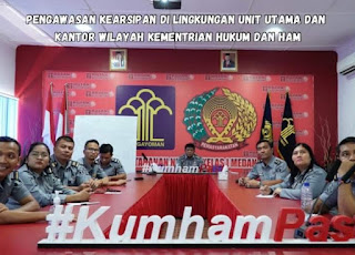 Rutan Kelas I Medan Kumham Sumut Mengikuti Pengawasan Kearsipan Melalui Zoom Meeting