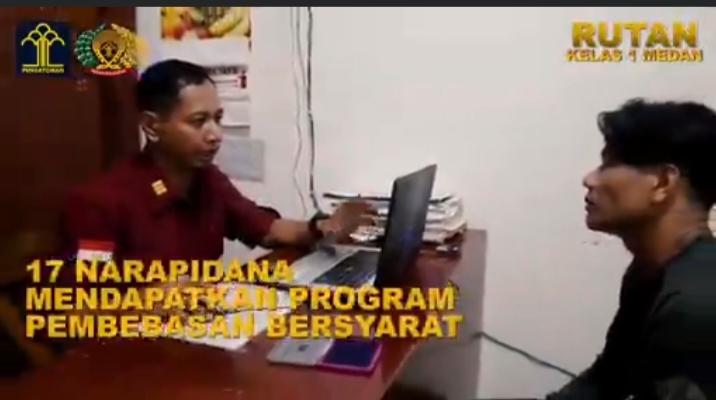 Sebanyak 17 Orang Warga Binaan Rutan Kelas I Medan Kumham Sumut Mendapatkan Pembebasan Bersyarat Secara Serentak