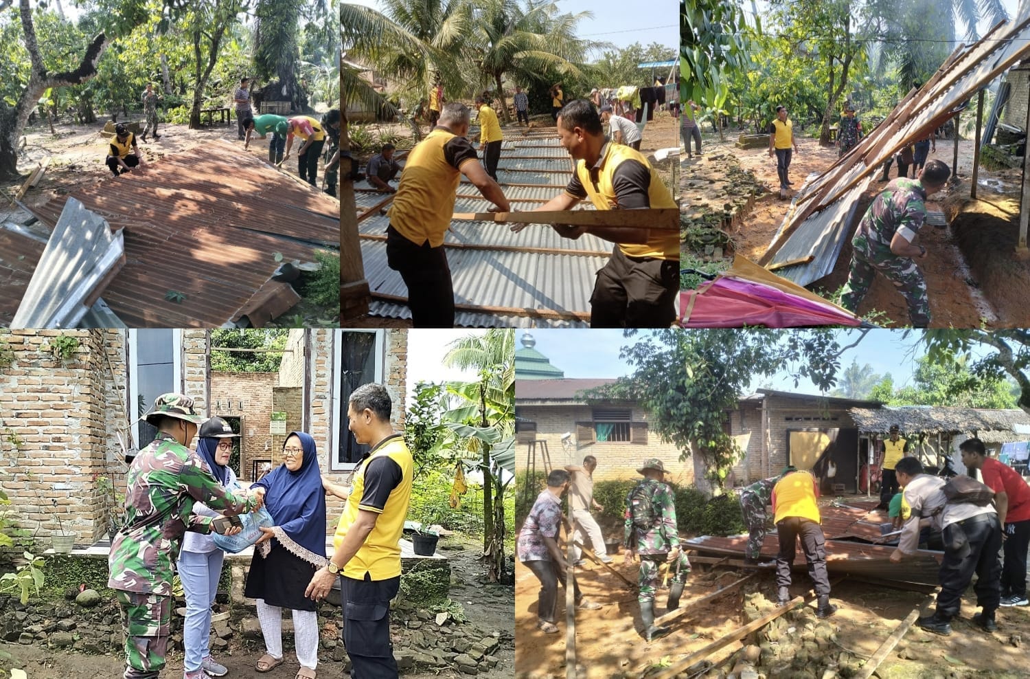 Polsek Dolok Masihul Polres Sergai Bersama Forkopimda Mendatangi Korban Mengalami Musibah Bencana Puting Beliung