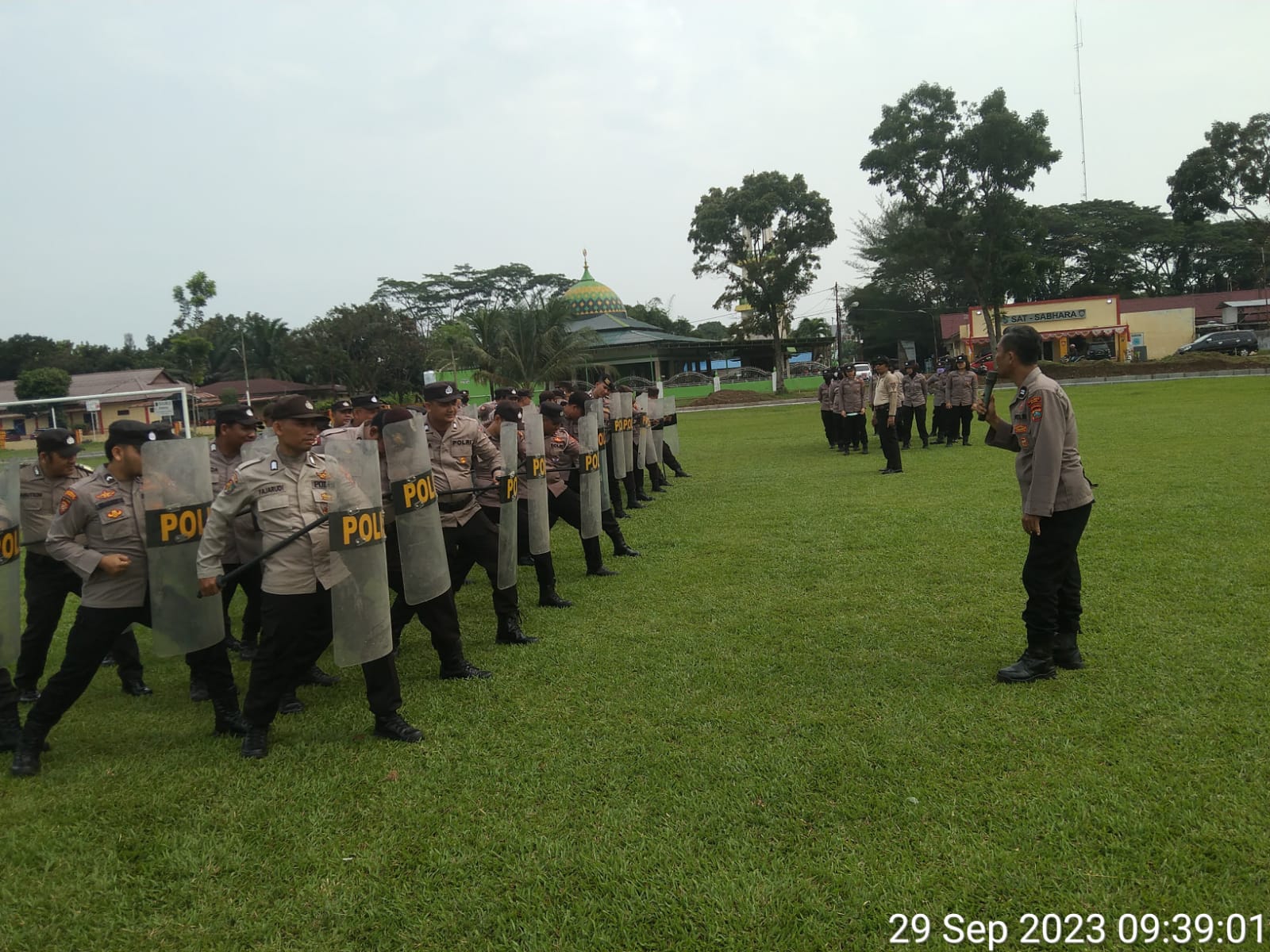 Polres Binjai laksanakan Latihan Dalmas dalam rangka persiapan Pemilu 2024
