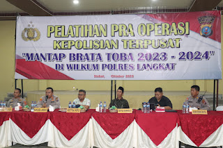 Polres Langkat Menggelar Giat Latihan Pra Operasi Mantap Brata Toba 2023-2024