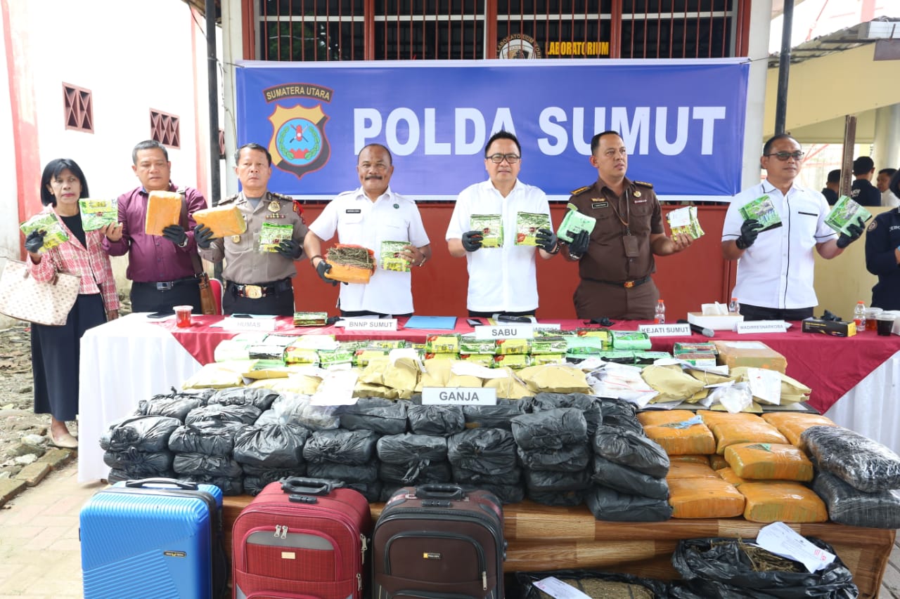 Musnahkan Barang Bukti Narkoba Skala Besar Polda Sumut Selamatkan Ratusan Ribu Jiwa